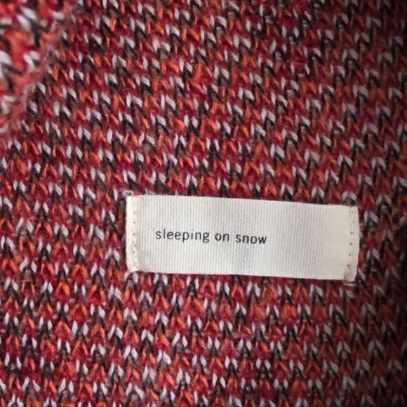 Anthropologie Sleeping On Snow Red Wool Long Open Front Waterfall Cardigan S - Picture 6 of 10